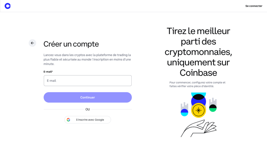 Comment créer un compte sur Coinbase ?