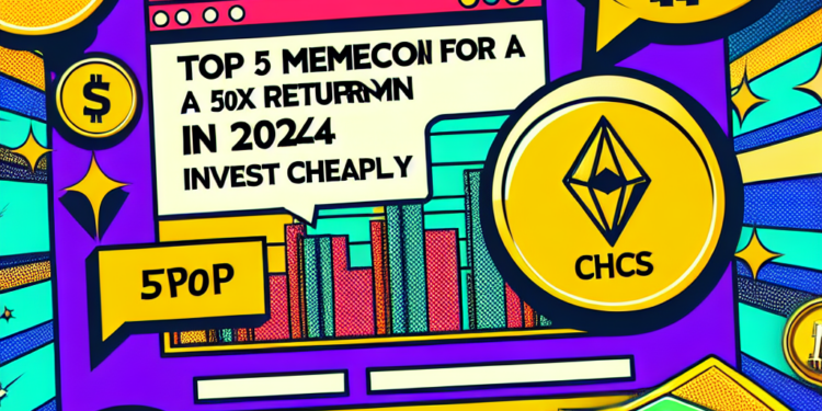 Top 5 Memecoins pour un Retour x50 en 2024 – Investissez Bon Marché